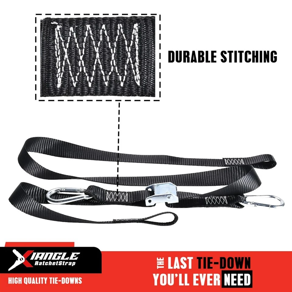 1.5 inch Motorcycle Cam Buckle Tie Downs With Carabiner Hook, 1200lbs. BS factory