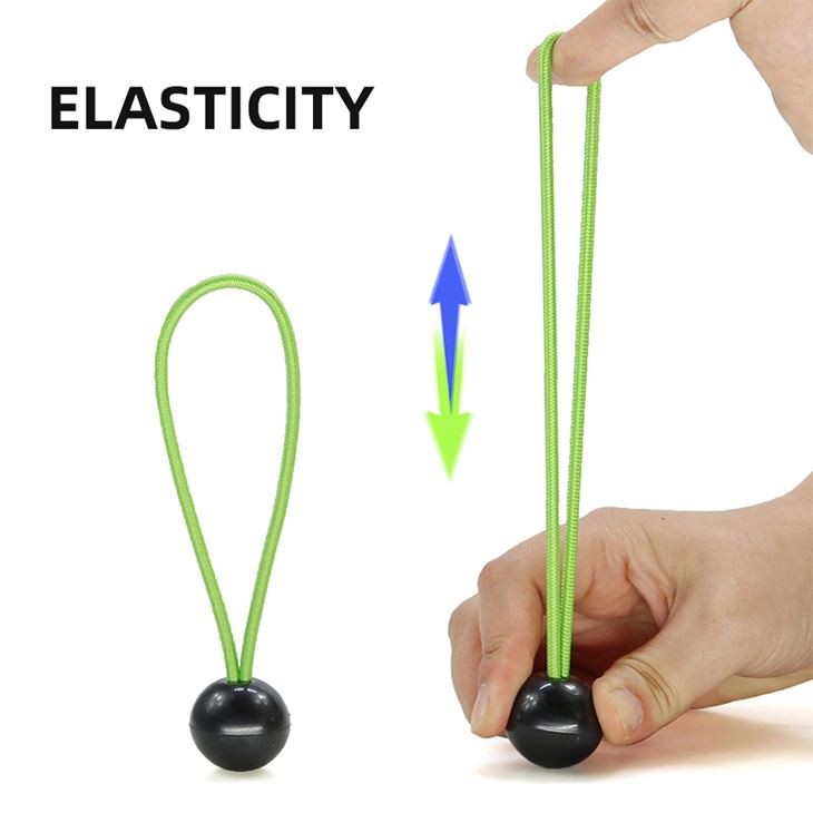 4mm Elastic Green Black Canopy Bungee Cord Ball Tie Down For Tent Outdoor Camping