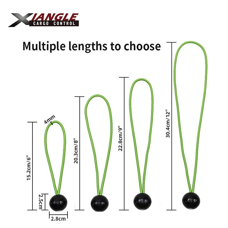4mm Elastic Green Black Canopy Bungee Cord Ball Tie Down For Tent Outdoor Camping